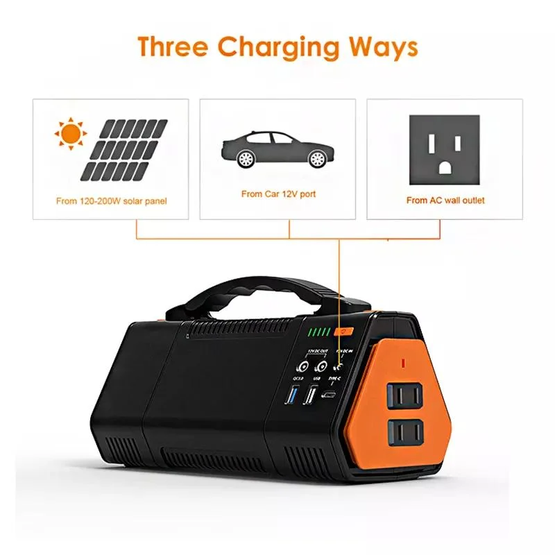 New 100W Portable Power Bank Lead Acid Battery Emergency Energy Supply Solar Panel Power Station for Outdoor & Indoor Power Supply