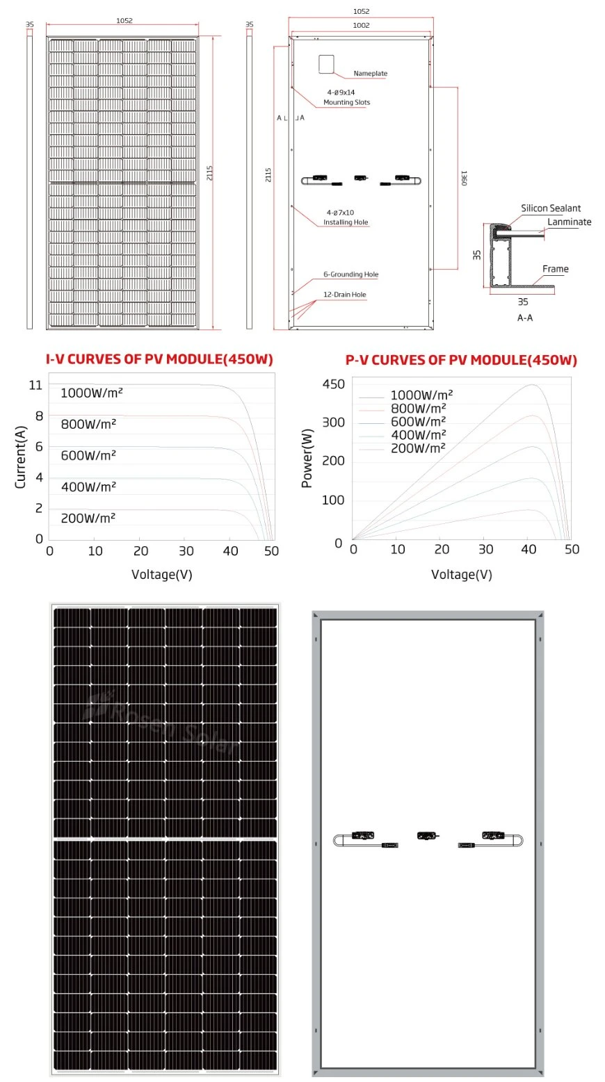 Longi Trina Ja Half Cell Solar Panel 182mm 210mm 400W 420W 450W 550W 580W 600W 700W 9bb 10bb 12bb Perc